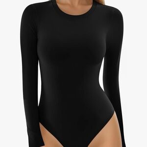 NWT Mangopop Black Long Sleeve Bodysuit